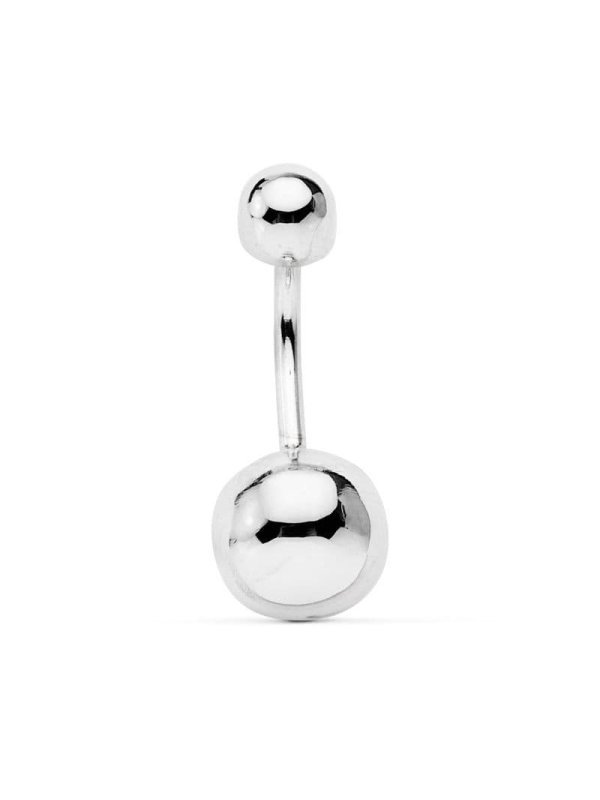 18K PIERCING ORO BLANCO OMBLIGO BOLA...