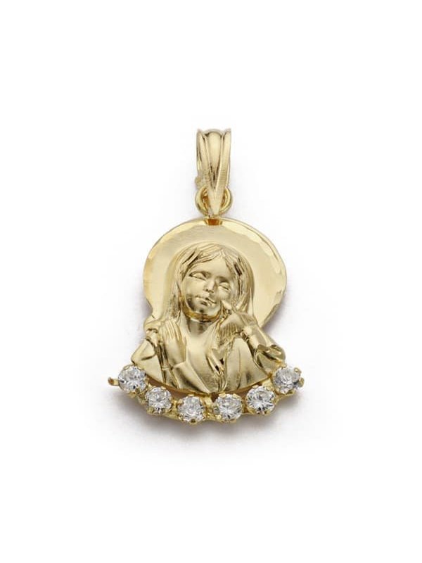 18K COLGANTE VIRGEN NIÃ‘A 22X13 MM