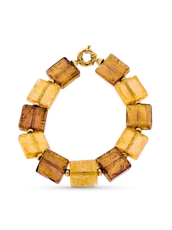 18K PULSERA ORO AMARILLO Y MURANO...
