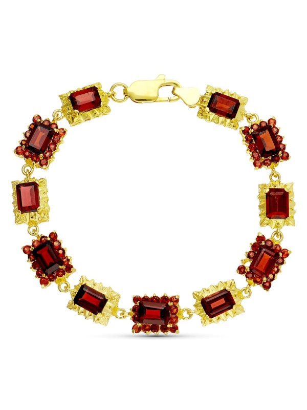 18K PULSERA ORO AMARILLO GRANATES