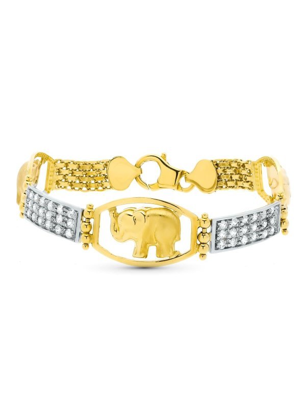 18K PULSERA ORO TRICOLOR ELEFANTES