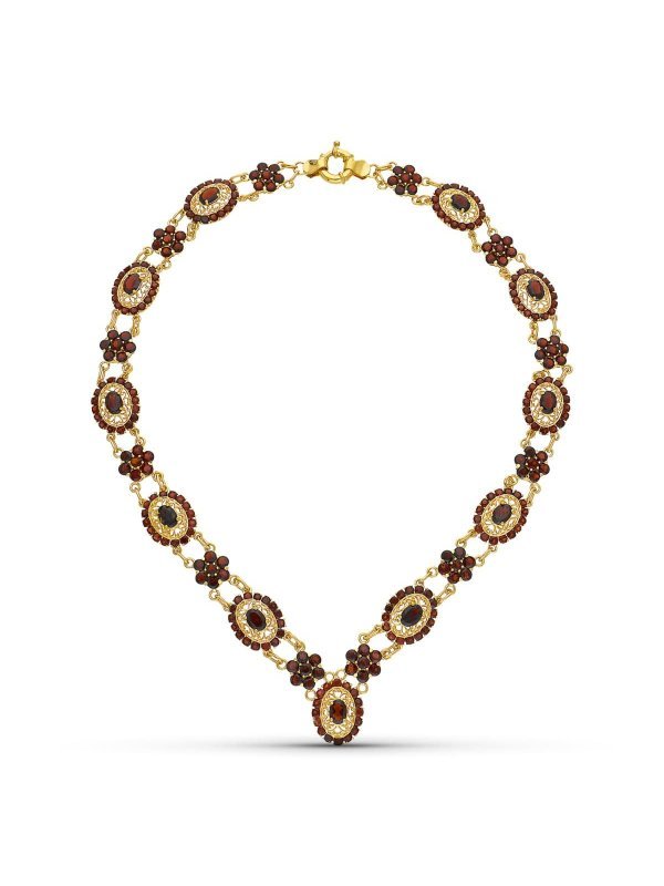 18K GARGANTILLA ORO AMARILLO GRANATES