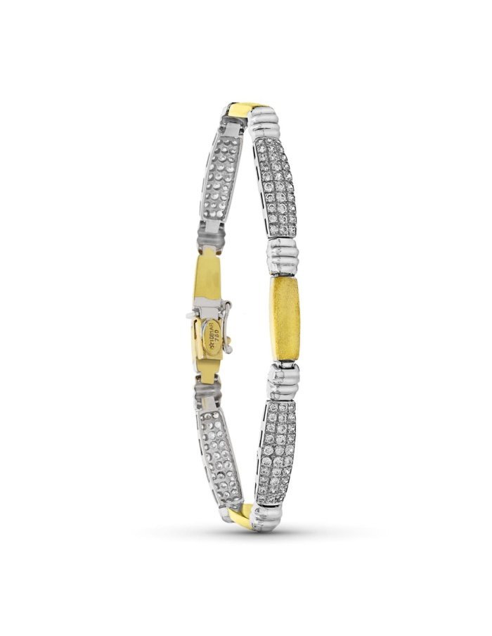 18K PULSERA ORO BICOLOR CIRCONITAS...