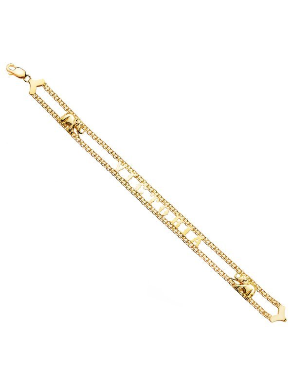 18K PULSERA NOMBRE ELEFANTES 9.00 GR