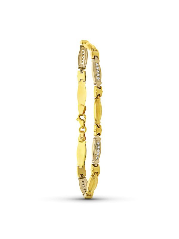 18K PULSERA ORO BICOLOR ESTAMPADA