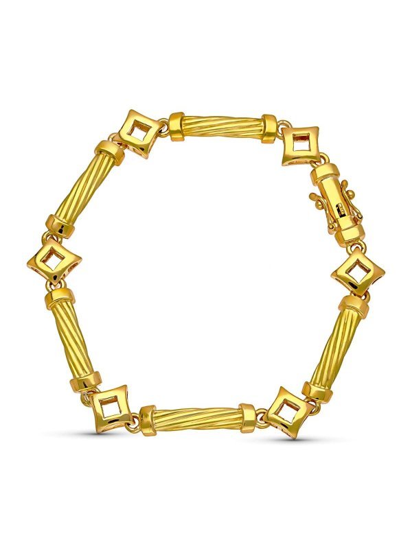 18K PULSERA ORO AMARILLO MATE Y BRILLO