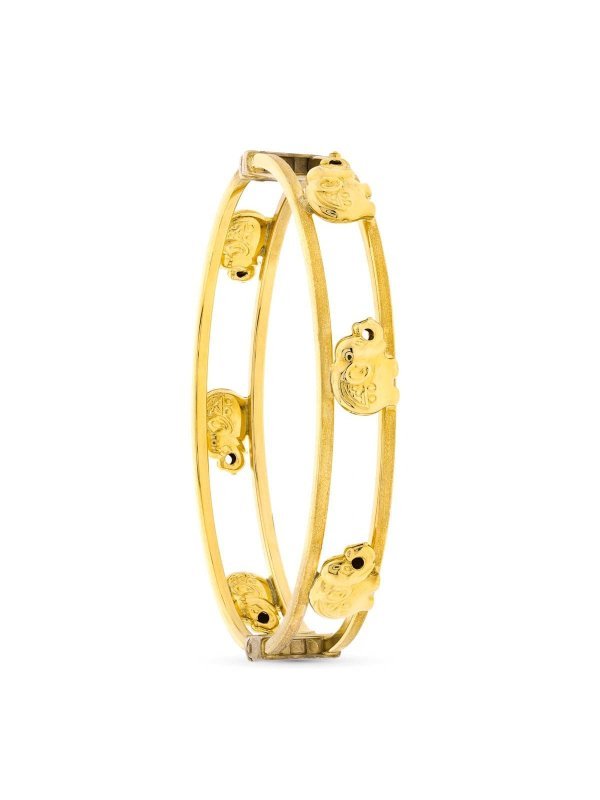 18K PULSERA RIGIDA ELEFANTES 11 MM