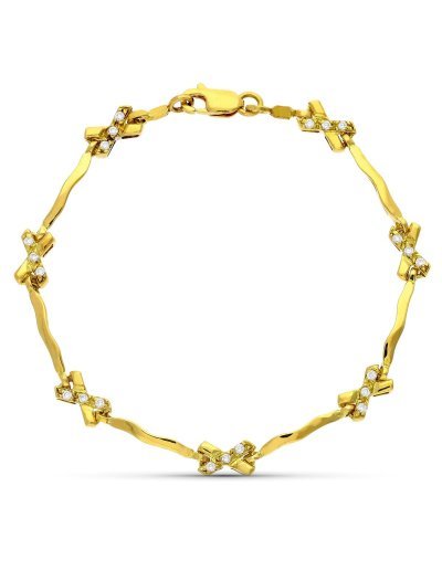 18K PULSERA ORO AMARILLO Y...
