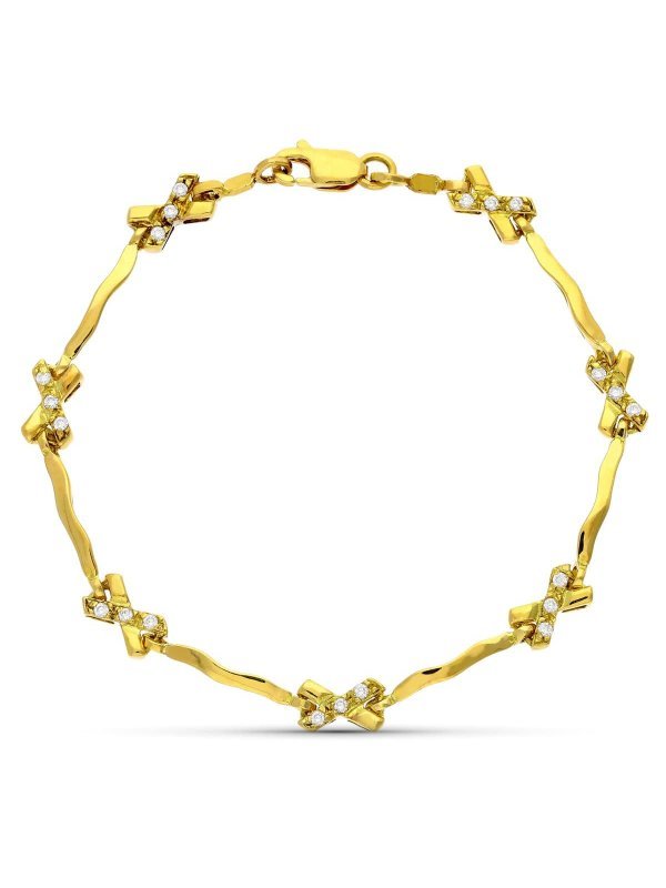 18K PULSERA ORO AMARILLO Y CIRCONITAS