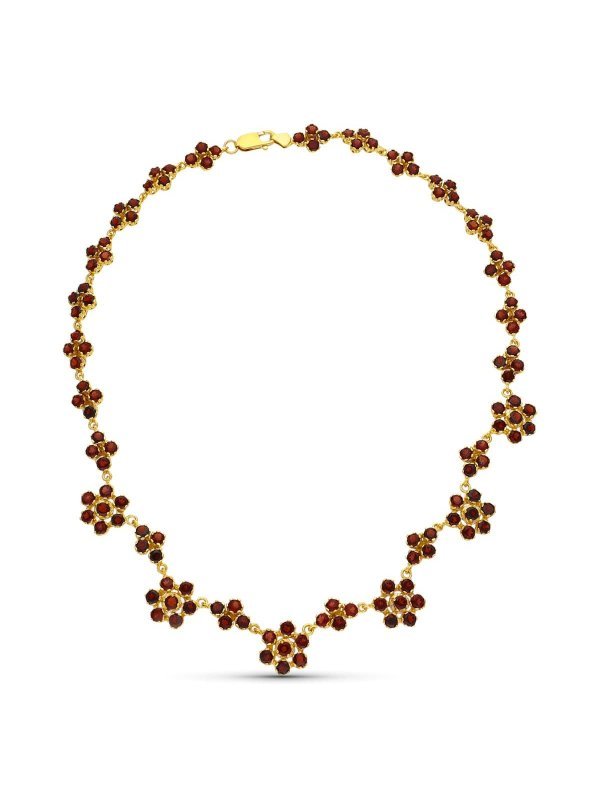 18K GARGANTILLA ORO AMARILLO GRANATES...