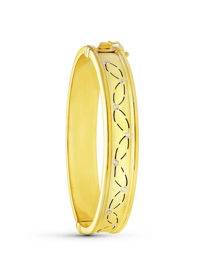 18K PULSERA RIGIDA CIRCONITAS 12 MM