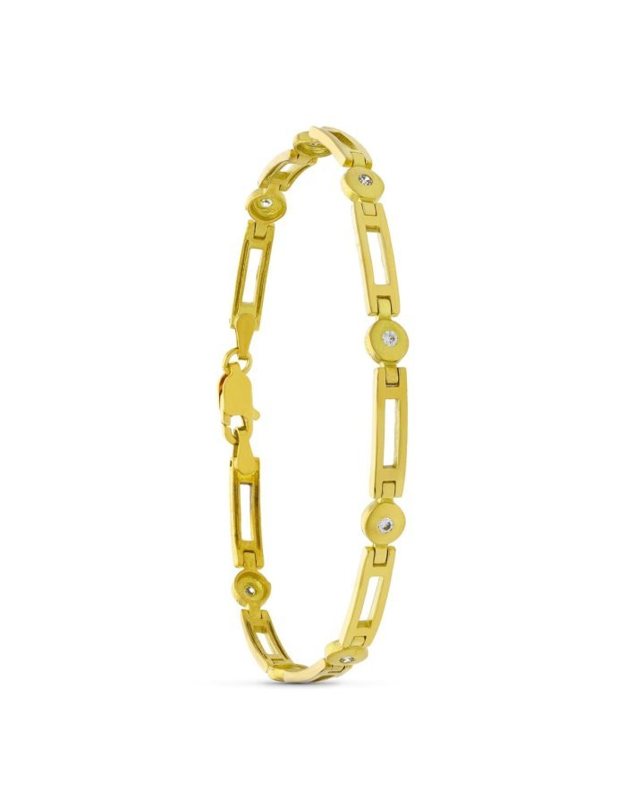 18K PULSERA ORO AMARILLO CIRCONITAS...