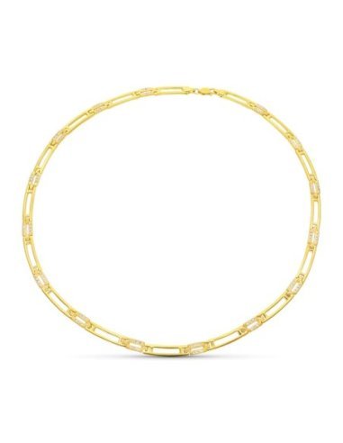 18K GARGANTILLA ORO AMARILLO MATE Y...