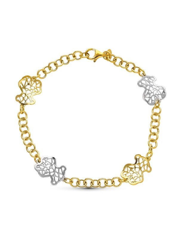 18K PULSERA ORO BICOLOR OSOS