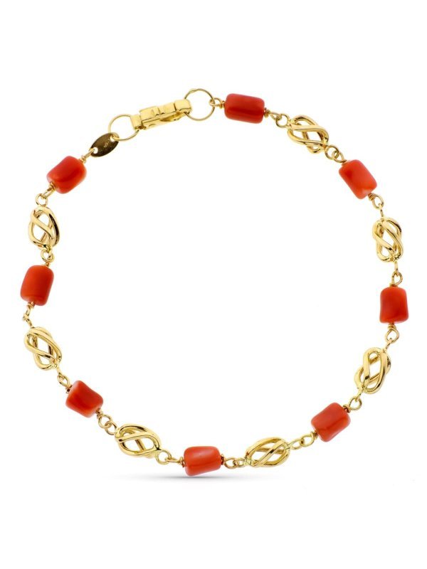 18K PULSERA ORO AMARILLO CON JAULAS Y...