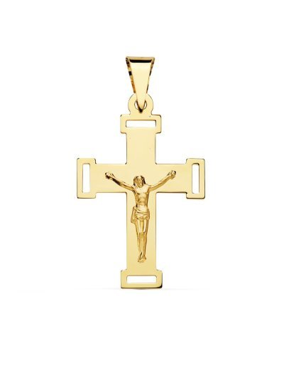 18K CRUZ CON CRISTO 34X22 MM