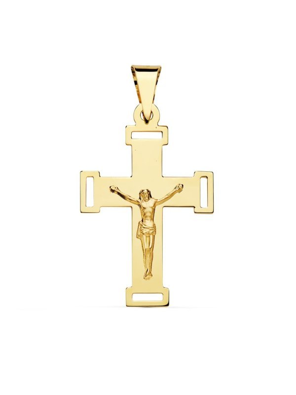 18K CRUZ CON CRISTO 34X22 MM