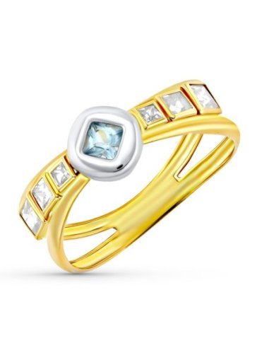 18K SORTIJA BICOLOR PIEDRAS COLORES
