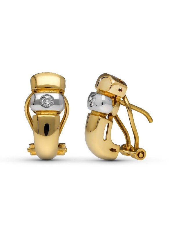 18K PENDIENTES ORO AMARILLO DIAMANTES...