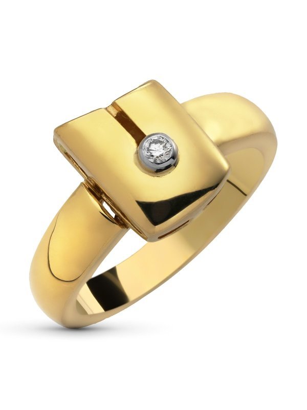 18K SORTIJA ORO AMARILLO BRILLANTE...