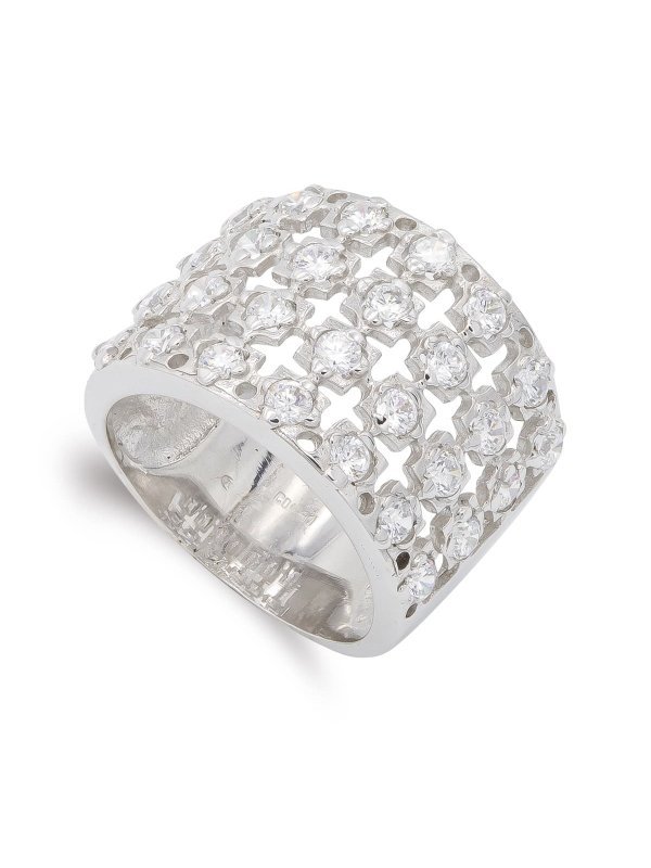 18K SORTIJA ORO BLANCO CON CIRCONITAS