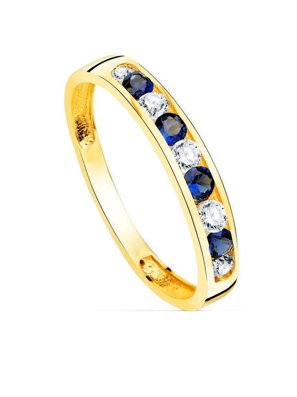 18K SORTIJA ORO AMARILLO 9 CIRCONITAS...