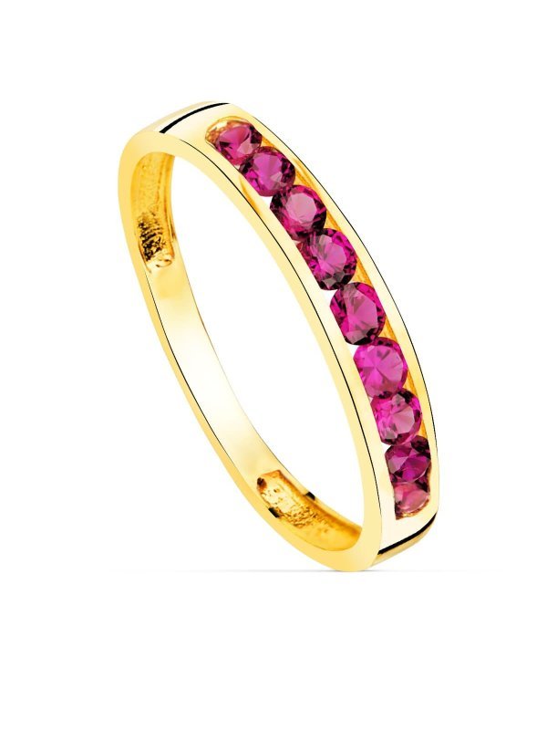 18K SORTIJA ORO AMARILLO 9 CIRCONITAS...