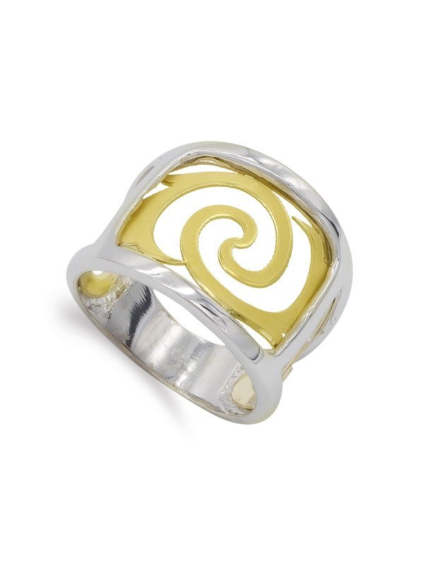 18K SORTIJA ORO BICOLOR LASER