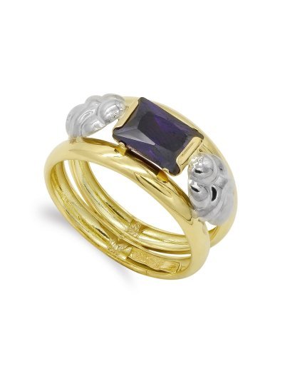 18K SORTIJA BICOLOR PIEDRA...