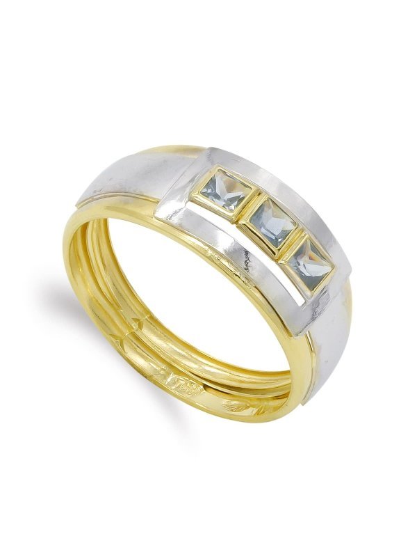 18K SORTIJA BICOLOR CUERPO 4 MM...