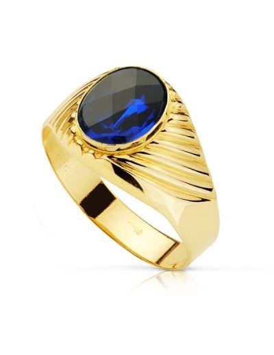 18K SELLO PIEDRA OVAL...