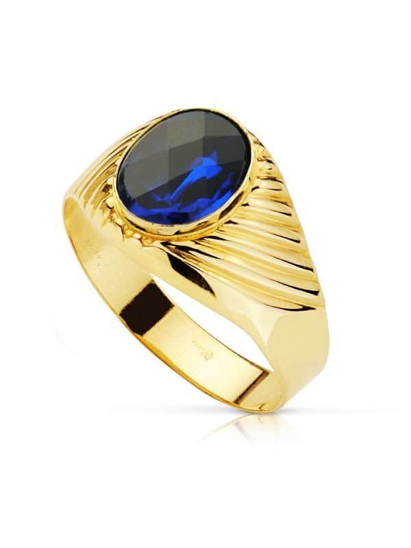 18K SELLO PIEDRA OVAL ZAFIRO SPINEL...