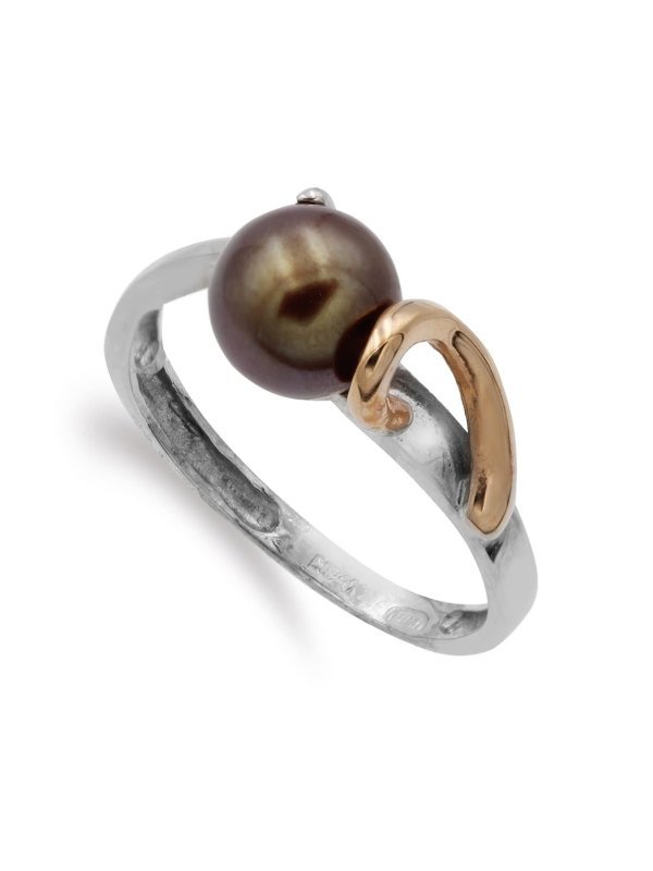 18K SORTIJA ORO BICOLOR PERLA NATURAL...