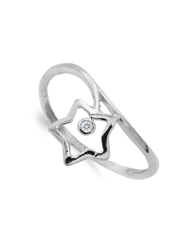 18K SORTIJA ORO BLANCO ESTRELLA 9X9...