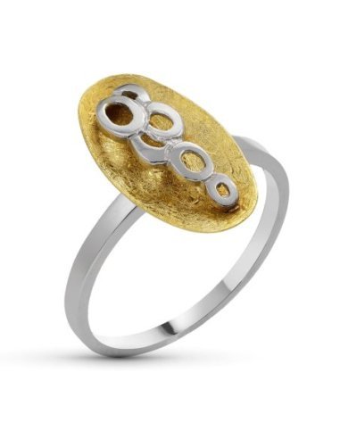 18K SORTIJA ORO BICOLOR OVAL LANZADERA