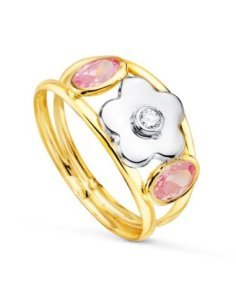 18K SORTIJA ORO BICOLOR...