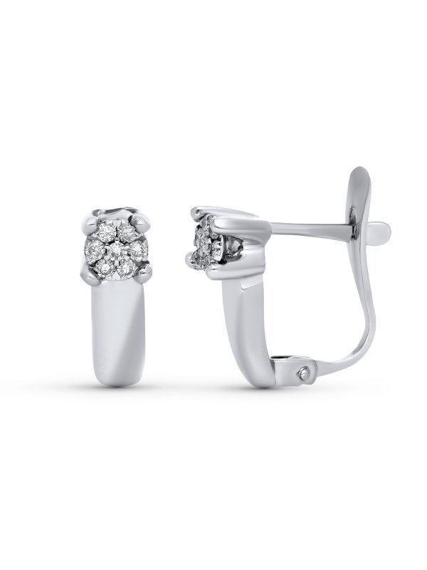 18K PENDIENTES ORO BLANCO BRILLANTES...