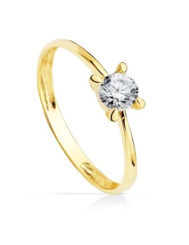 18K SOLITARIO ORO AMARILLO CIRCONITA...