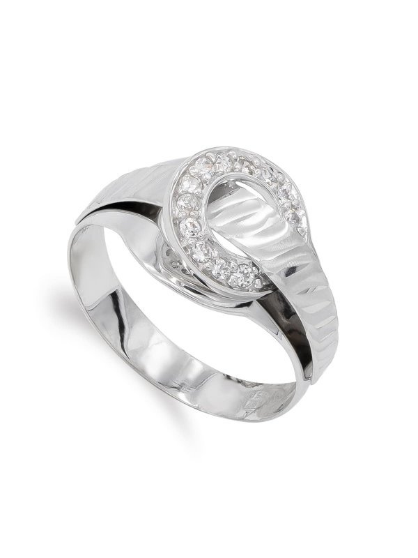 18K SORTIJA ORO BLANCO Y CIRCONITAS