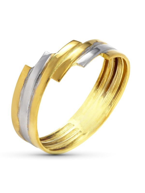 18K SORTIJA ORO BICOLOR BANDAS