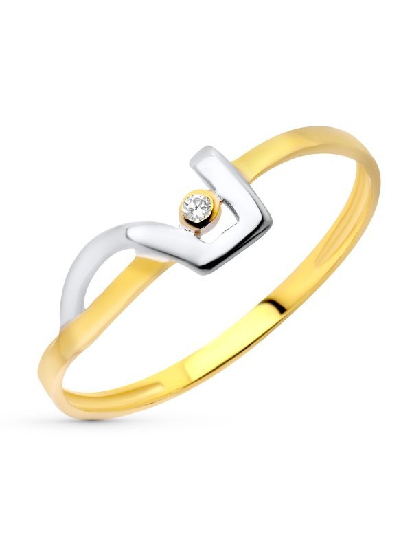 18K SORTIJA BICOLOR CIRCONITA