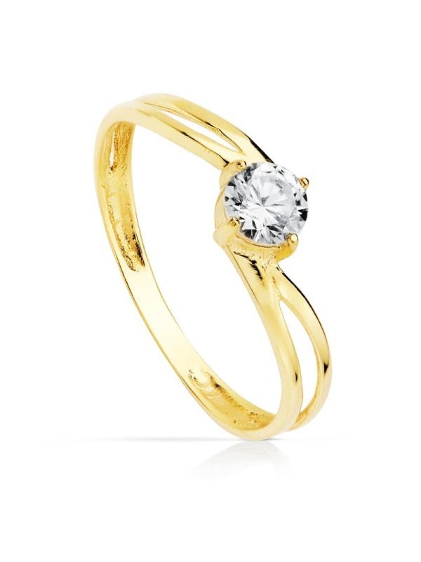 18K SOLITARIO ORO AMARILLO CIRCONITA...