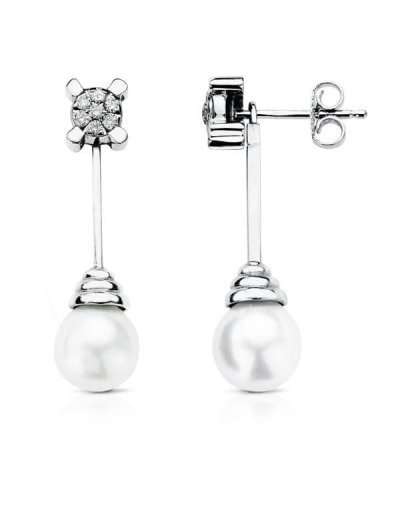 18K PENDIENTES ORO BLANCO...