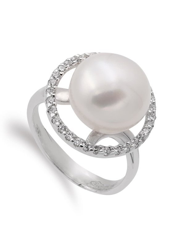 18K SORTIJA ORO BLANCO CON PERLA 10...