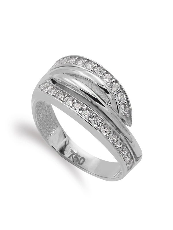 18K SORTIJA ORO BLANCO CON CIRCONITAS...