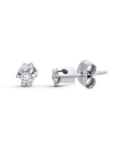 18K PENDIENTES ORO BLANCO...