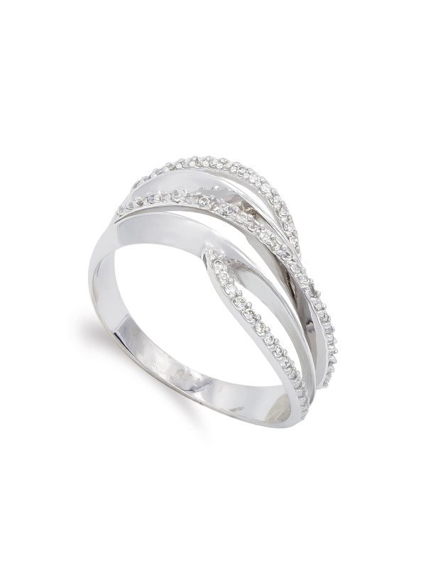 18K SORTIJA ORO BLANCO CON CIRCONITAS