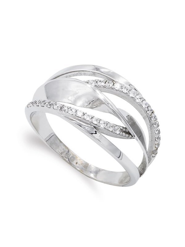 18K SORTIJA ORO BLANCO CON CIRCONITAS