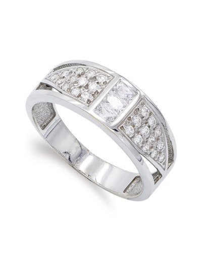 18K SORTIJA ORO BLANCO CON...