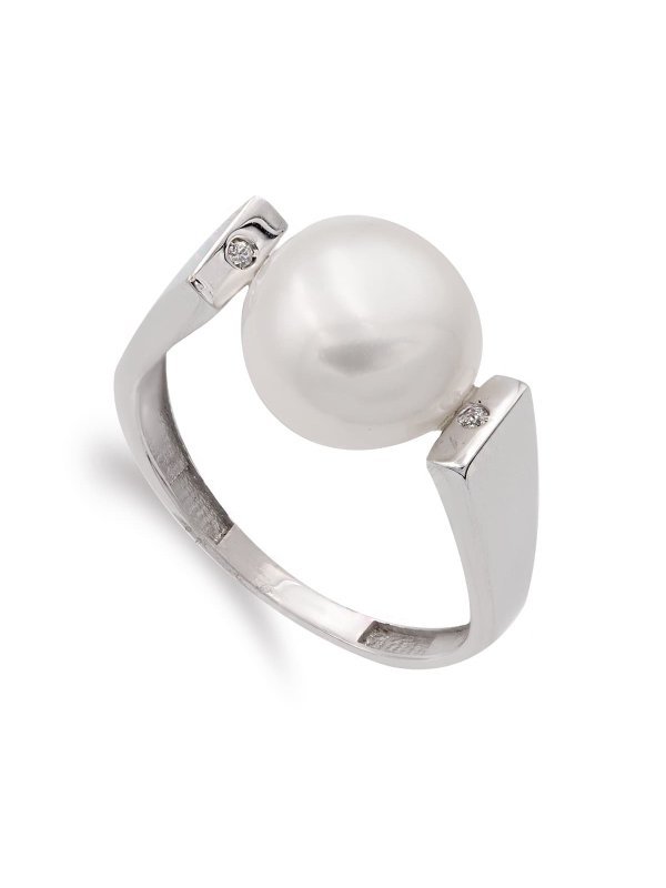 18K SORTIJA ORO BLANCO CON PERLA...